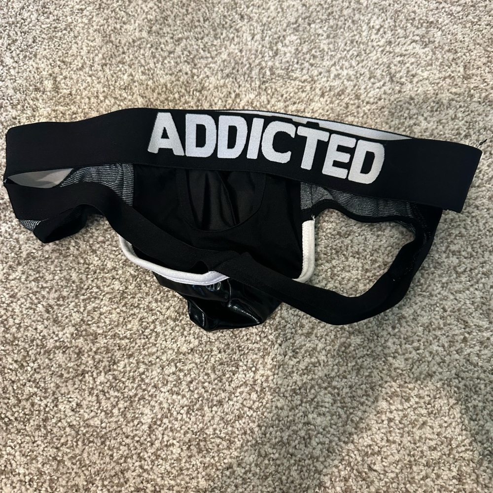 Addicted Men's Black Jockstrap leather pouch M/L - Picture 3 of 3